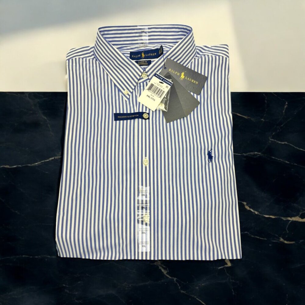 Polo Ralph Lauren Classic‎ Fit Performance Striped Button Down Shirt